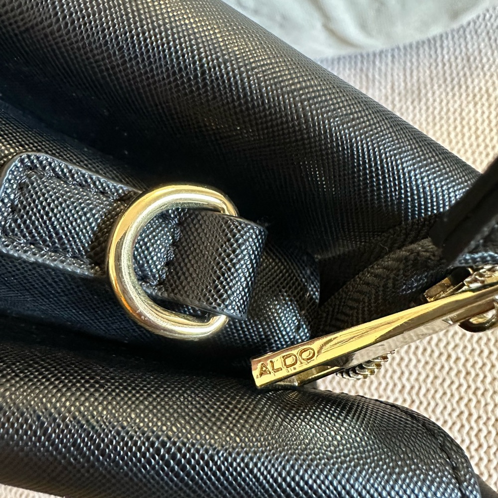 ALDO Elegant Black Tote with Gold Accents - Picture 9 of 12